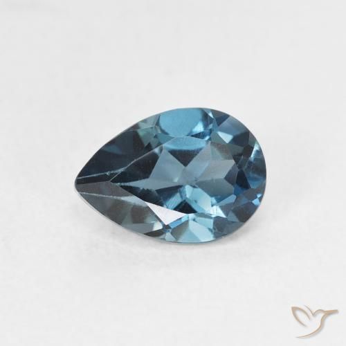 0.90ct Naturel Bleu Londres Topaze, En forme de poire, VS