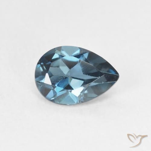 Topaze Bleu Londres naturelle En forme de poire, 0.90 ct, VS