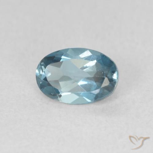 Topaze Bleu Londres naturelle ovale, 0.72 ct, VVS-VS