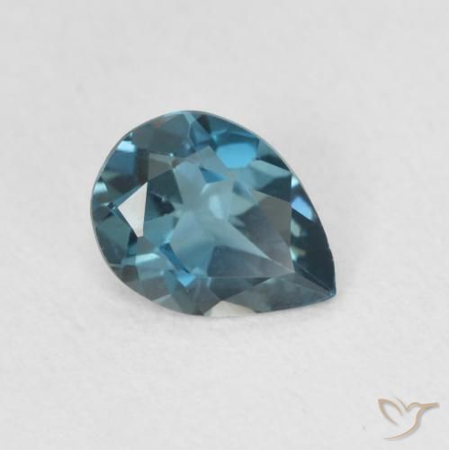 Topaze Bleu Londres naturelle En forme de poire, 0.58 ct, VVS-VS