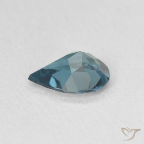 Topaze Bleu Londres naturelle En forme de poire, 0.58 ct, VVS-VS