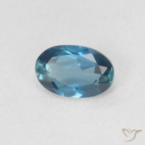 Topaze Bleu Londres naturelle ovale, 0.59 ct, VVS-VS