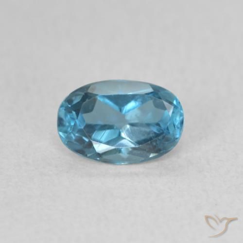 Topaze Bleu Londres naturelle ovale, 0.56 ct, VVS-VS
