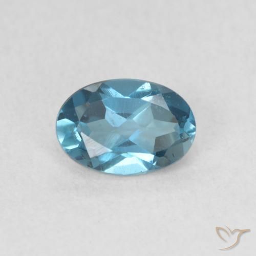 Topaze Bleu Londres naturelle ovale, 0.64 ct, VVS-VS