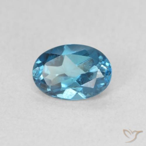 Topaze Bleu Londres naturelle ovale, 0.63 ct, VVS-VS