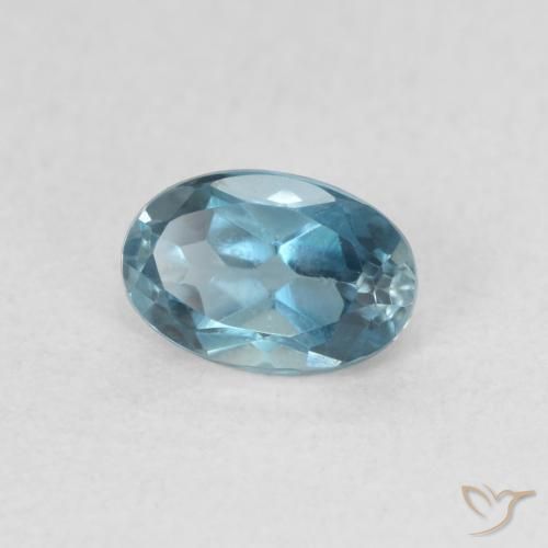 Topaze Bleu Londres naturelle ovale, 0.65 ct, VVS-VS