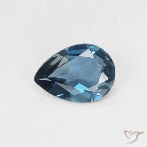 0.65ct Naturel Bleu Londres Topaze, En forme de poire, VVS-VS