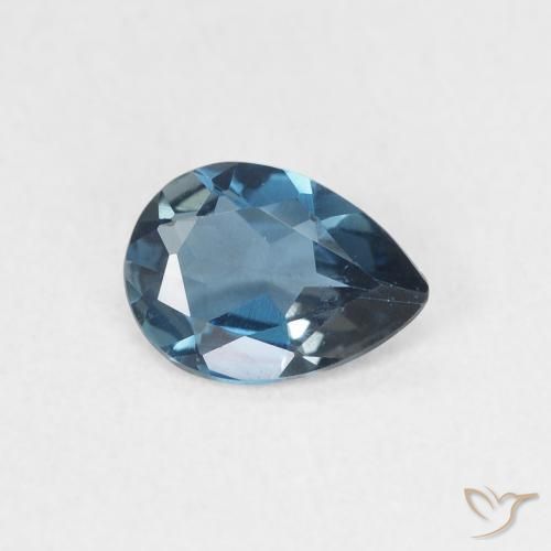 Topaze Bleu Londres naturelle En forme de poire, 0.65 ct, VVS-VS