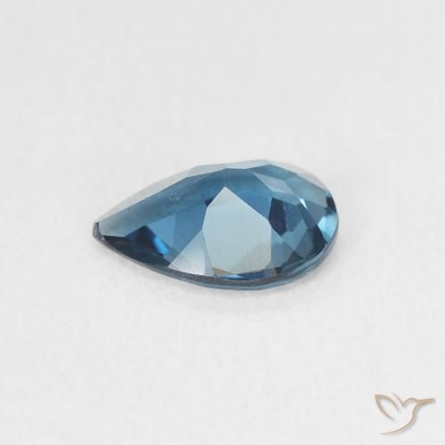 Topaze Bleu Londres naturelle En forme de poire, 0.65 ct, VVS-VS