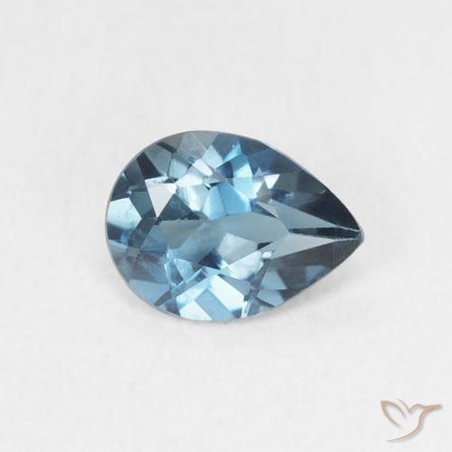 Topaze Bleu Londres naturelle En forme de poire, 0.78 ct, VVS-VS