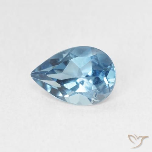 Topaze Bleu Londres naturelle En forme de poire, 0.82 ct, VVS-VS