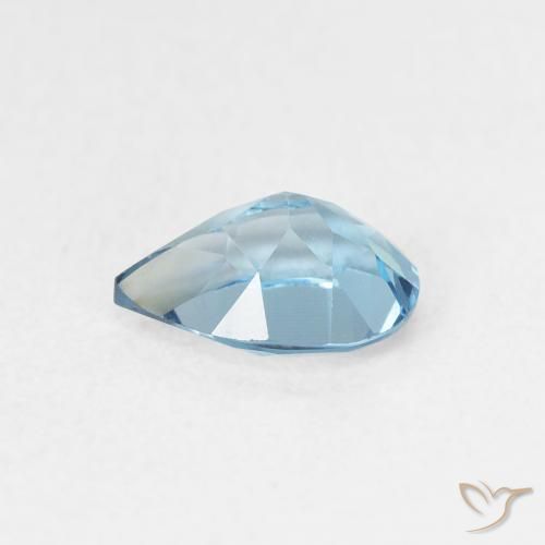 Topaze Bleu Londres naturelle En forme de poire, 0.82 ct, VVS-VS