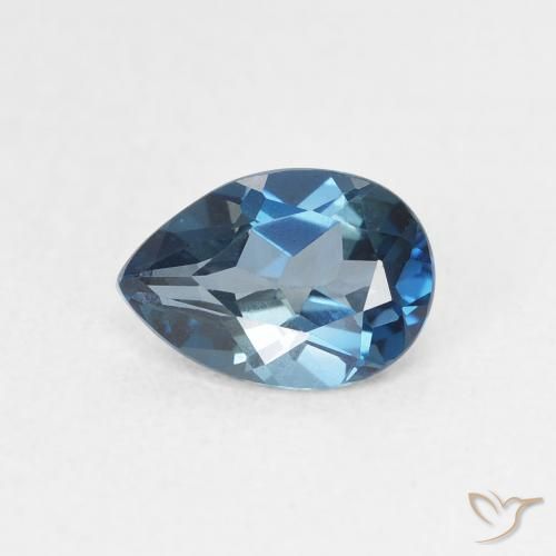 0.89ct Naturel Bleu Londres Topaze, En forme de poire, VVS-VS