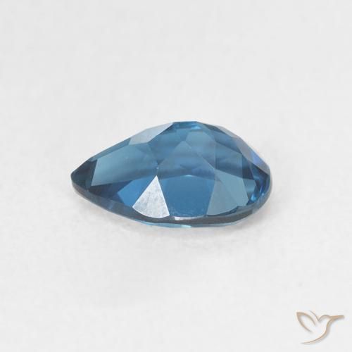 Topaze Bleu Londres naturelle En forme de poire, 0.89 ct, VVS-VS