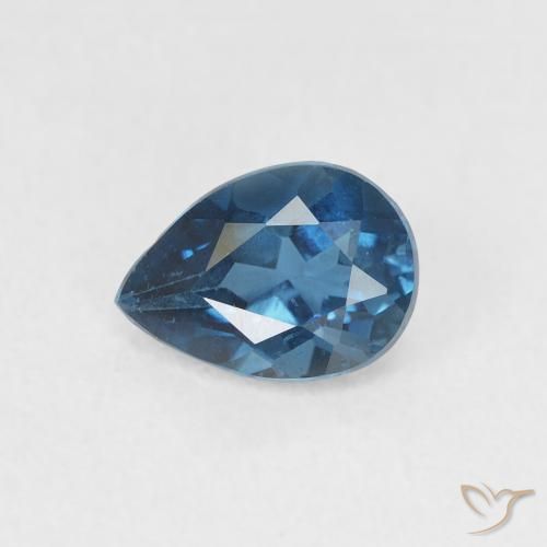 Topaze Bleu Londres naturelle En forme de poire, 0.81 ct, VVS-VS