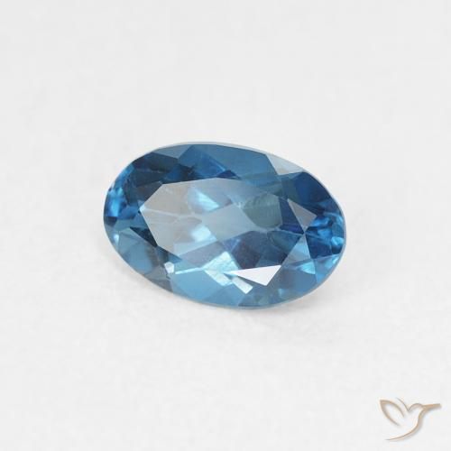 Topaze Bleu Londres naturelle ovale, 0.60 ct, VVS-VS
