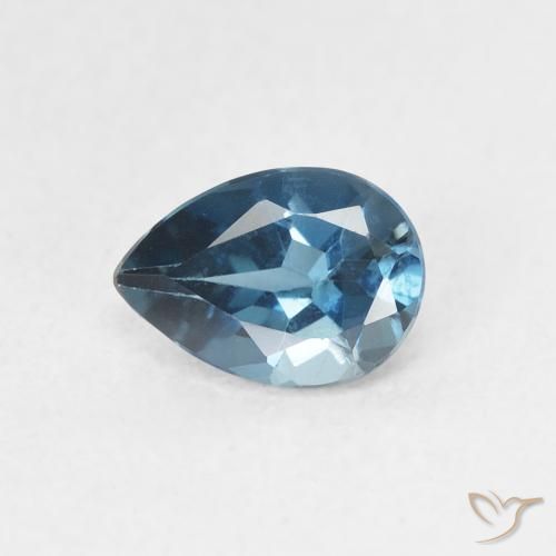 0.87ct Naturel Bleu Londres Topaze, En forme de poire, VVS-VS