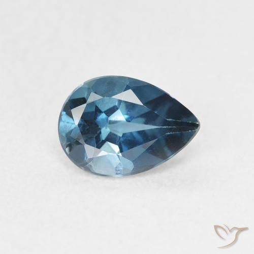 Topaze Bleu Londres naturelle En forme de poire, 0.87 ct, VVS-VS