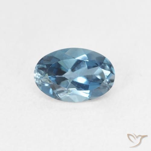 Topaze Bleu Londres naturelle ovale, 0.56 ct, VVS-VS
