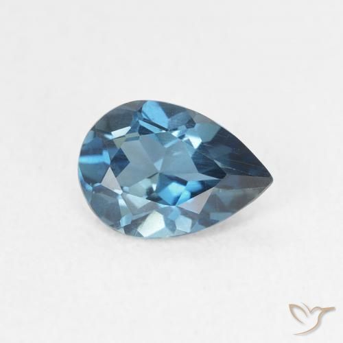 Topaze Bleu Londres naturelle En forme de poire, 0.75 ct, VVS-VS