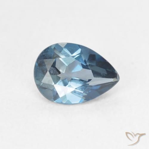 0.86ct Naturel Bleu Londres Topaze, En forme de poire, VVS-VS