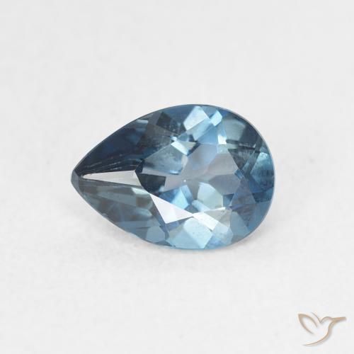 Topaze Bleu Londres naturelle En forme de poire, 0.86 ct, VVS-VS