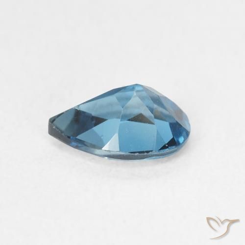 Topaze Bleu Londres naturelle En forme de poire, 0.82 ct, VVS-VS