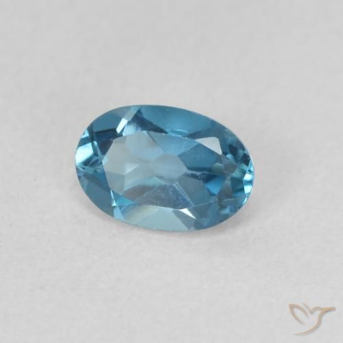 Topaze Bleu Londres naturelle ovale, 0.59 ct, VVS-VS