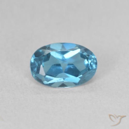 Topaze Bleu Londres naturelle ovale, 0.57 ct, VVS-VS