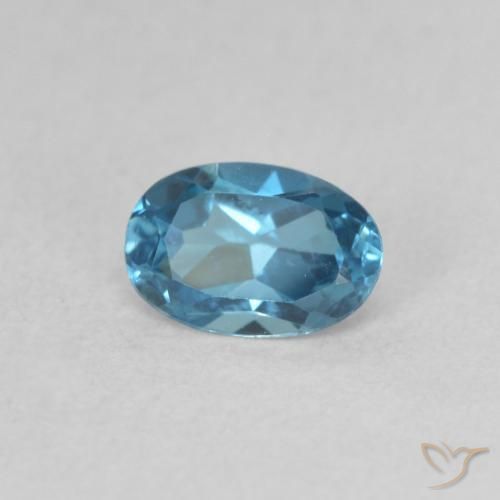 Topaze Bleu Londres naturelle ovale, 0.57 ct, VVS-VS
