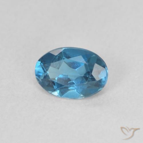 Topaze Bleu Londres naturelle ovale, 0.50 ct, VVS-VS