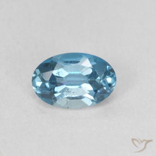 Topaze Bleu Londres naturelle ovale, 0.64 ct, VVS-VS