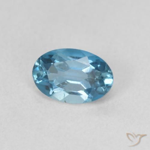 Topaze Bleu Londres naturelle ovale, 0.64 ct, VVS-VS