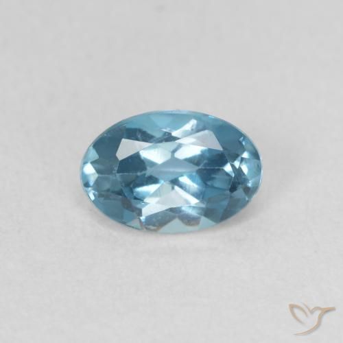 Topaze Bleu Londres naturelle ovale, 0.59 ct, VVS-VS