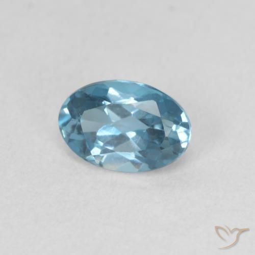 Topaze Bleu Londres naturelle ovale, 0.59 ct, VVS-VS