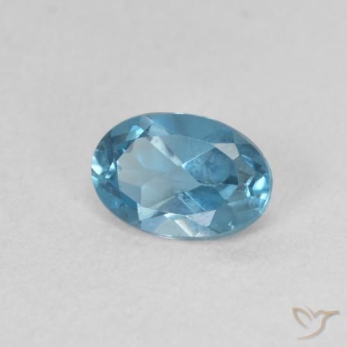 Topaze Bleu Londres naturelle ovale, 0.53 ct, VVS-VS