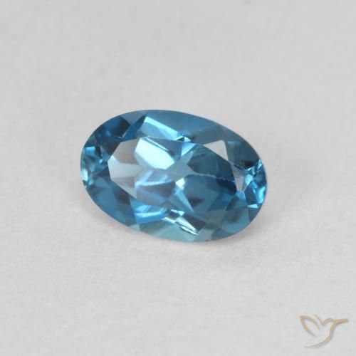 Topaze Bleu Londres naturelle ovale, 0.59 ct, VVS-VS