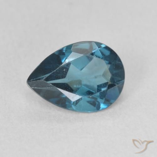 0.83ct Naturel Bleu Londres Topaze, En forme de poire, VVS-VS