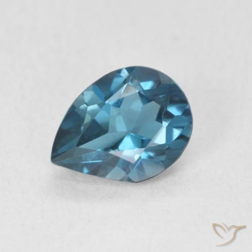 0.73ct Naturel Bleu Londres Topaze, En forme de poire, VVS-VS