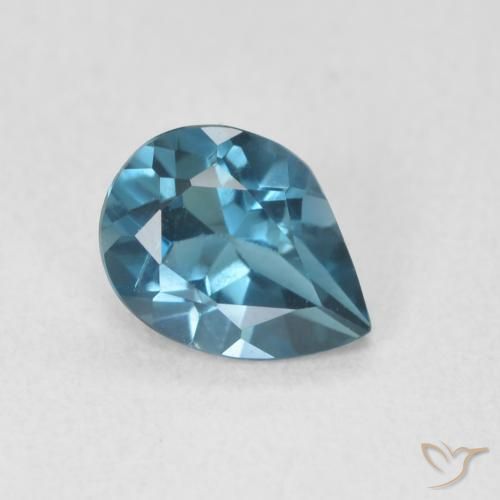 Topaze Bleu Londres naturelle En forme de poire, 0.73 ct, VVS-VS
