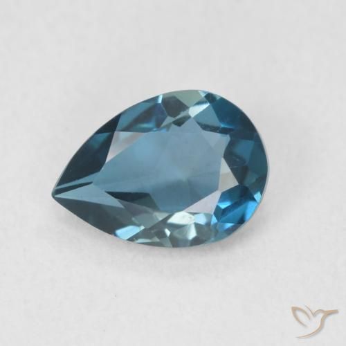 0.79ct Naturel Bleu Londres Topaze, En forme de poire, VVS-VS
