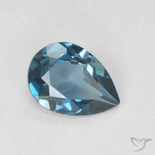 Topaze Bleu Londres naturelle En forme de poire, 0.79 ct, VVS-VS