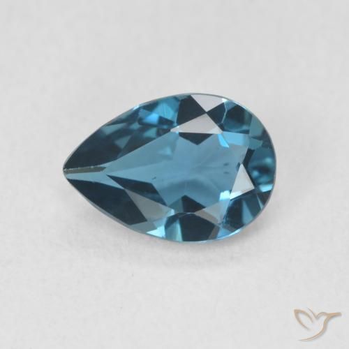 0.73ct Naturel Bleu Londres Topaze, En forme de poire, VVS-VS