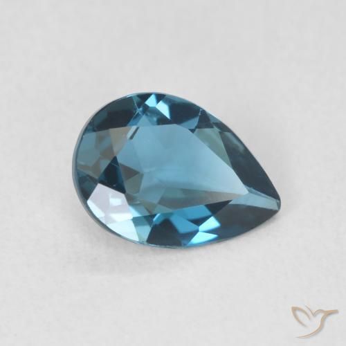 Topaze Bleu Londres naturelle En forme de poire, 0.73 ct, VVS-VS