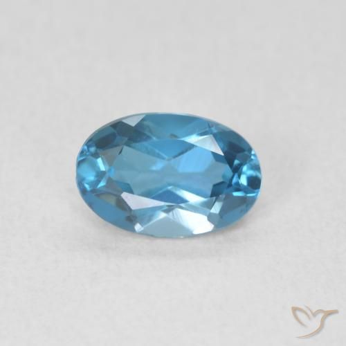 Topaze Bleu Londres naturelle ovale, 0.57 ct, VVS-VS