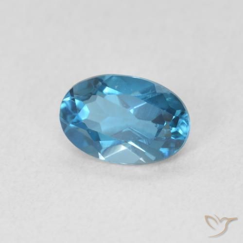 Topaze Bleu Londres naturelle ovale, 0.57 ct, VVS-VS
