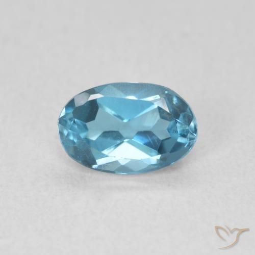 Topaze Bleu Londres naturelle ovale, 0.59 ct, VVS-VS