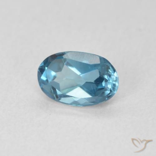 Topaze Bleu Londres naturelle ovale, 0.59 ct, VVS-VS