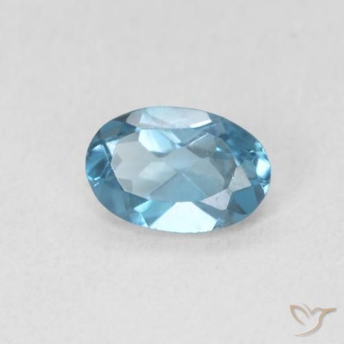 Topaze Bleu Londres naturelle ovale, 0.59 ct, VVS-VS