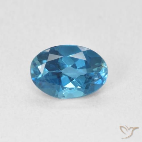 Topaze Bleu Londres naturelle ovale, 0.62 ct, VVS-VS